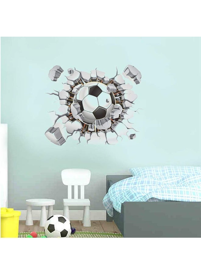 SITAKE 3D Soccer Stickers, Art Ball Soccer Wall Decal for Kids Room, FFootball Vinyl DIY Soccer Wallpaper for Boys Bedroom Playroom Living Room Window Door Decoration, 19.7 x 24.3in - Image 2